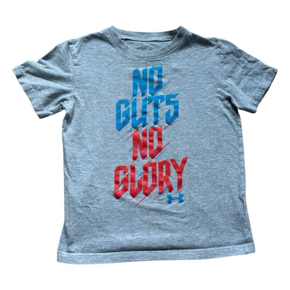 Youth Boys Under Armour No Guts No Glory Cotton Graphic Tee Shirt - Sz 6